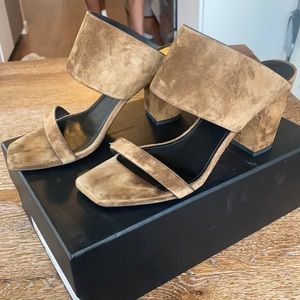 Saint Laurent Double Band Suede Leather Mules